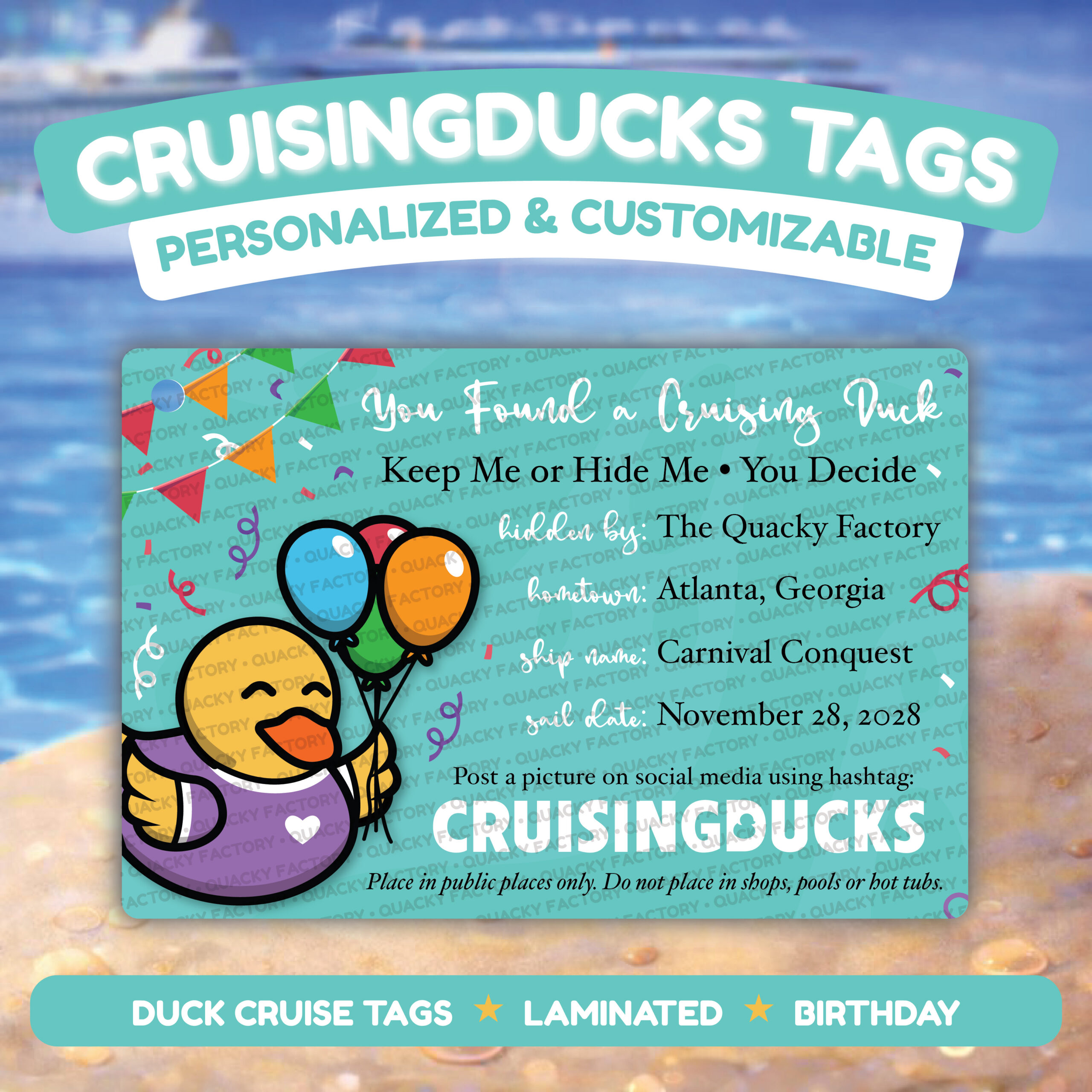 CrusingDucks Tags - Birthday Duck - 2020